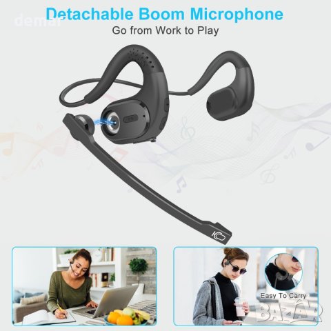 iDIGMALL Bluetooth 5.3 слушалки с магнитен подвижен микрофон, 12 часа, снимка 3 - Bluetooth слушалки - 42949766