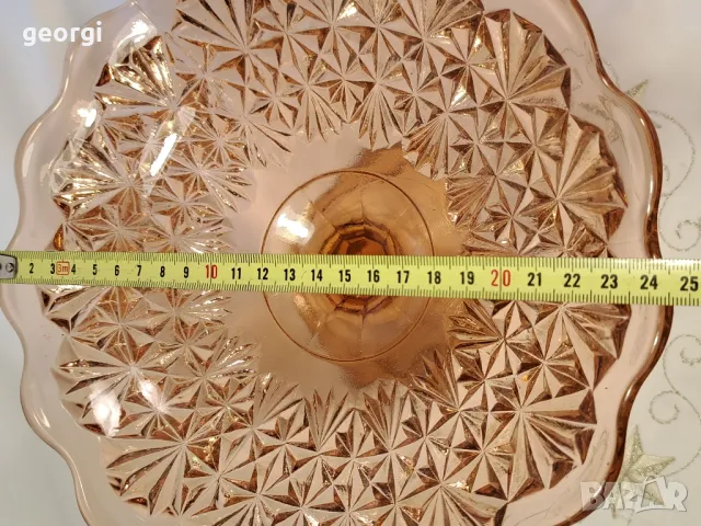 стъклена фруктиера цветно стъкло 14/1, снимка 4 - Антикварни и старинни предмети - 49396916