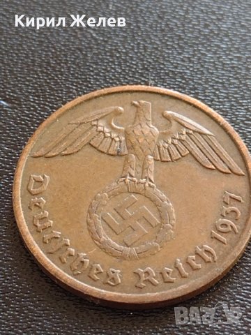 Две монети 2 райхспфенинг 1937г. / 10 райхспфенинг 1941г. Трети райх с СХВАСТИКА редки 31576, снимка 5 - Нумизматика и бонистика - 40649195