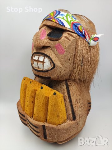 Голяма кокосова касичка за пари,стотинки , снимка 2 - Статуетки - 37788456