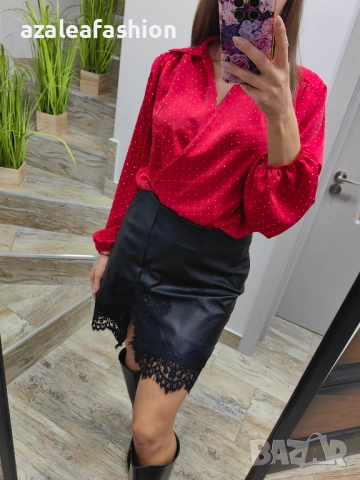 Дамски сет боди с кожена пола, снимка 5 - Комплекти - 52864267