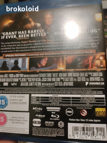 LONGLEGS, Heretic blu ray блу рей Никълъс Кейдж Хю Грант ужаси , снимка 3 - Blu-Ray филми - 53038870