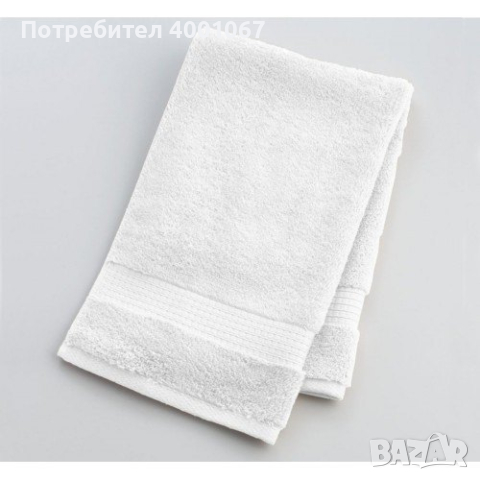 бели памучни хавлии за баня, 60 см х 40 см, снимка 1 - Хавлиени кърпи - 44920698