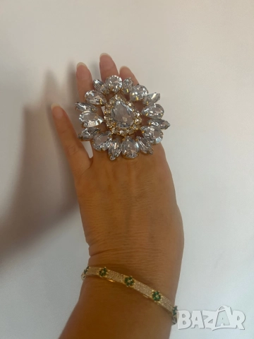 Уникален масивен пръстен с кристали, снимка 8 - Пръстени - 46088397