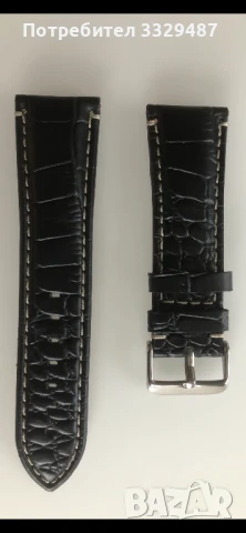  НОВА Кожена каишка 26/22 мм за  часовник естествена кожа Алигатор 