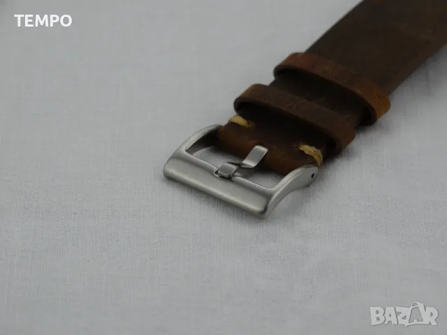 КОЖЕНА КАИШКА СВ. КАФЯВА- 22мм + ПОДАРЪК, снимка 4 - Каишки за часовници - 48207369