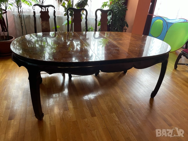 Трапезна разгъваема маса с 6 стола, снимка 4 - Маси - 53479505