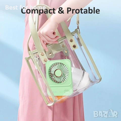 Ajgvq Настолен, мини, USB вентилатор с живот на батерията 12 часа, снимка 7 - Вентилатори - 53019251