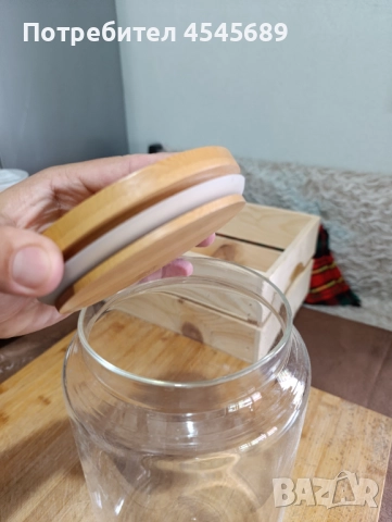 Стъклени буркани за съхранение с бамбукова капачка със силиконов уплатнител, снимка 8 - Форми - 51158309