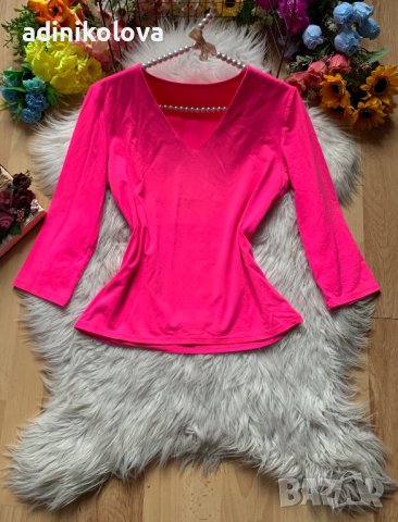 Неоново розова блуза, снимка 1 - Блузи с дълъг ръкав и пуловери - 38958402