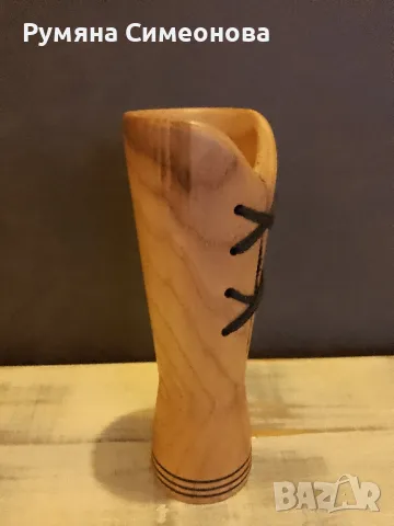 Дървена ваза , снимка 2 - Вази - 48627566