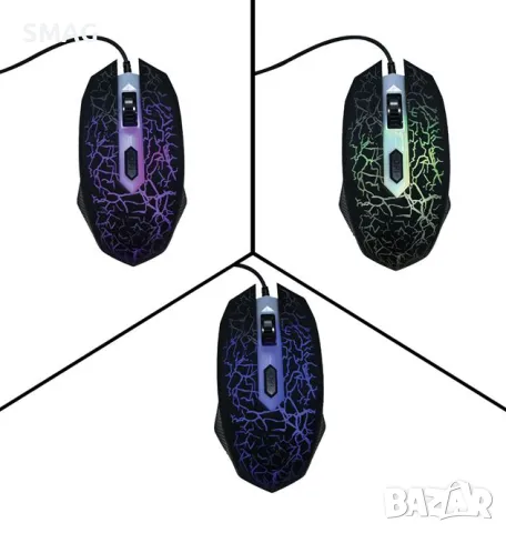 Геймърска клавиатура, мишка и подложка, комплект слушалки с LED осветление S_1228265, снимка 3 - Клавиатури и мишки - 48655989