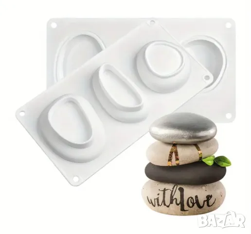 Молд три вида камъчета за декорация и рисуване , снимка 3 - Форми - 48395193