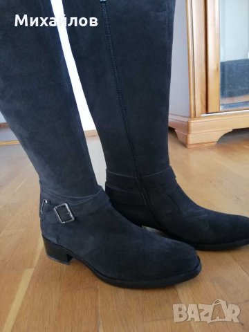 Италиански велурени ботуши, снимка 2 - Дамски ботуши - 28680803