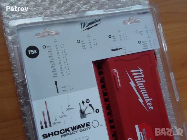 Milwaukee - SHOCKWAVE - Impact Duty - 75 броя Комплект ЧИСТО НОВИ УДАРНИ Битове, Накрайници/GERMAN, снимка 11 - Винтоверти - 44704778