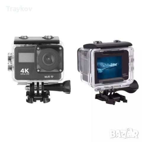 Водоустойчива спортна екшън камера 4K Ultra HD , снимка 3 - Камери - 42975589
