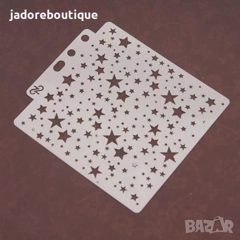 Шаблон стенсил тухли/ звезди/ сърца декорация скрапбук декупаж релеф , снимка 3 - Други - 34638925