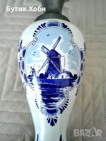 Рядка колекционерска холандска ваза Делфт, снимка 3 - Антикварни и старинни предмети - 32881362
