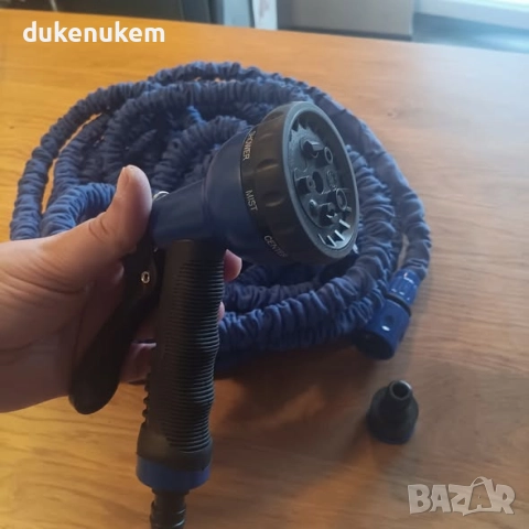 Разтегаем градински маркуч, 30 метра, с пистолет, снимка 10 - Градински инструменти - 52195242