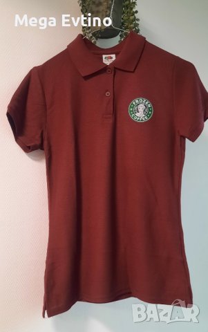 Дамска блуза с интересна апликация XS размер, вишневочервена, снимка 1 - Тениски - 37875935