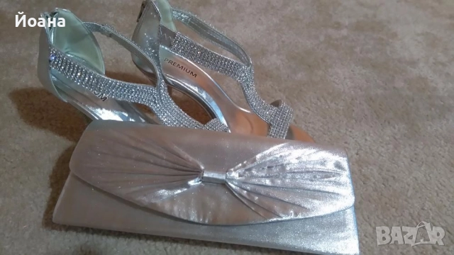 Продавам бална рокля в цвят пепел от рози с обувки, снимка 6 - Рокли - 52639205