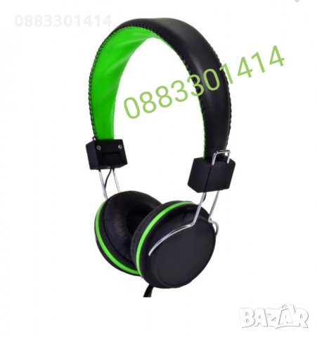 Слушалки кожени Черно и зелено , снимка 1 - Слушалки и портативни колонки - 32649192
