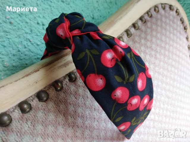 Диадеми Леопардова Диадема Диадема с Черешки Черна Ленена Диадема Диадема с възел Ръчна Изработка , снимка 3 - Аксесоари за коса - 32888602