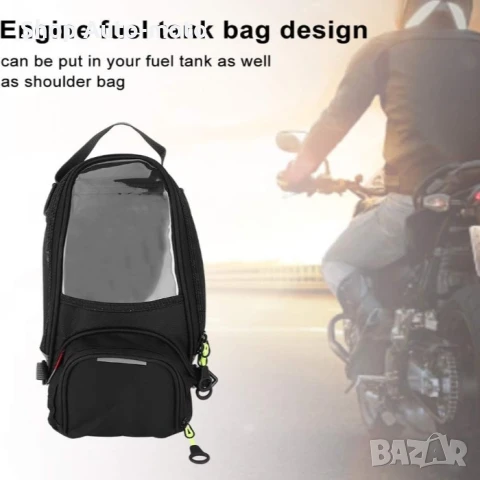 Мото чанта за резервоар Automat, Водоустойчива, Прозрачен прозорец, Черна, снимка 8 - Аксесоари и консумативи - 51356475