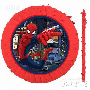 Спайдърмен Spiderman голяма готова пинята + пръчка подарък за парти рожден ден, снимка 1 - Други - 43245073