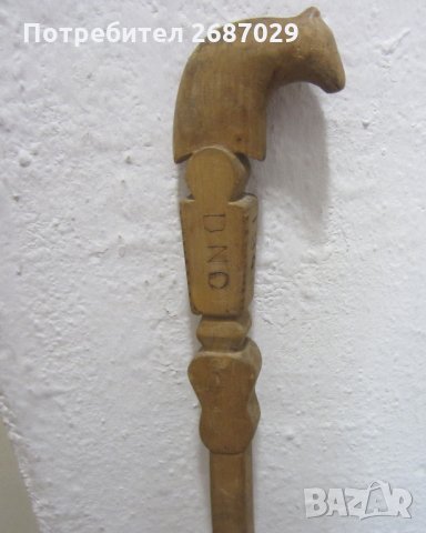 Стар дървен бастун, дърворезба, снимка 2 - Други ценни предмети - 28951212