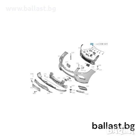 Инсталация предна броня A1664408513 GLE W166