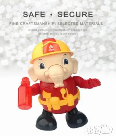 Музикален,сладък танцуващ  слон пожарникар, снимка 2 - Музикални играчки - 48679241