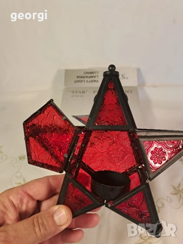 коледна витражна стъклена звезда фенер  26/2, снимка 4 - Декорация за дома - 50637252
