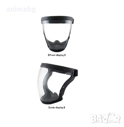 ANIMABG Прозрачна защитна маска за цялото лице, Прахоустойчива, Широка употреба, Черна, снимка 7 - Други инструменти - 43824080