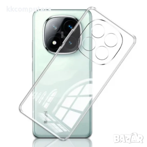 Силиконов кейс MBX 2mm, За Xiaomi Redmi Note 14 Pro 5G, Прозрачен, снимка 3 - Калъфи, кейсове - 50450651