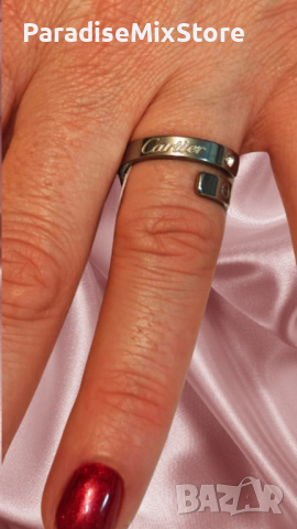 Уникален дамски пръстен от неръждаема стомана с камъни цирконий Doria, снимка 2 - Пръстени - 44874574