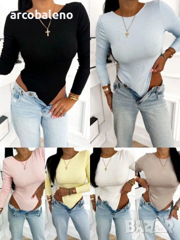 Дамско рипсено боди с отворен гръб, 6цвята 