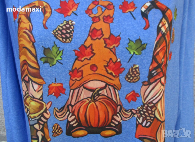 4XL Нова блуза с джуджета в синьо , снимка 3 - Блузи с дълъг ръкав и пуловери - 44915174