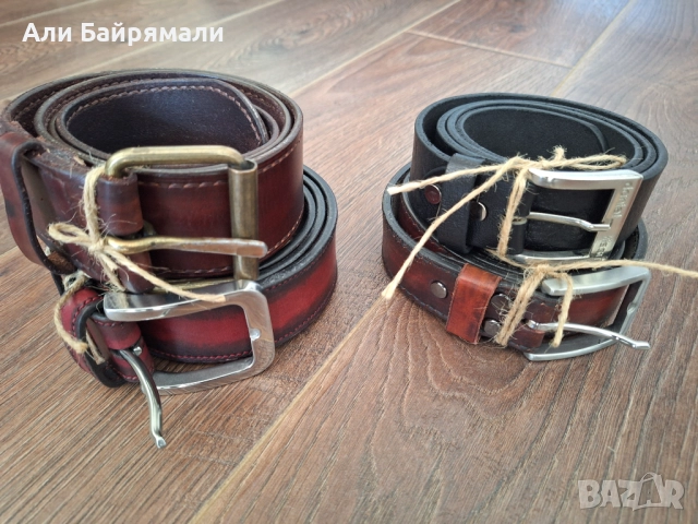 Мъжки ръчно изработени колани от естествена кожа, снимка 4 - Колани - 52773847