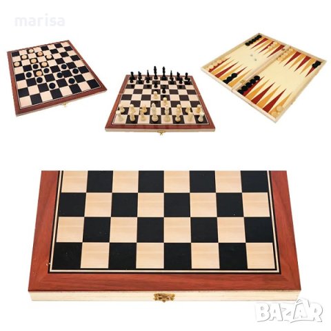 Игра 3 в 1, Шах, Табла и Дама Код: 83291, снимка 1