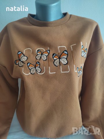 Суичър SHEIN кафяв  Рр S, снимка 2 - Блузи с дълъг ръкав и пуловери - 43323963