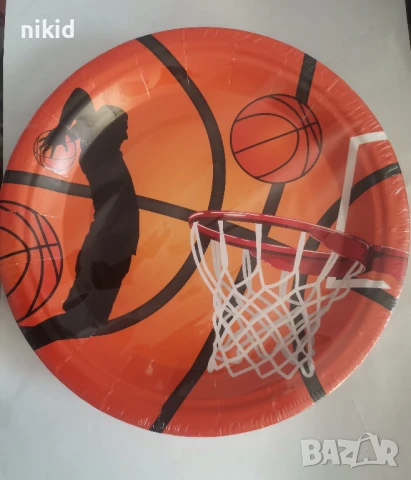 Баскетбол 10 бр парти чинии чинийки, снимка 2 - Чинии - 30508686