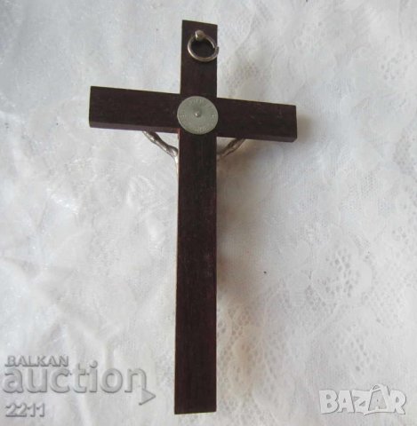  Стар кръст, разпятие, религия, дърво и метал..., снимка 3 - Други ценни предмети - 28872700