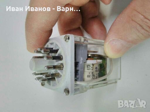 Полско Реле 220 волта   R15  . 220V / 50Hz  3 х 10А ;11извода ;  Полша, снимка 3 - Други машини и части - 32435993