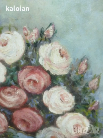 Цветя красота. Масло на платно с подпис. Авторски картини испански. Рамки с размери от снимките. Цен, снимка 7 - Картини - 51286211