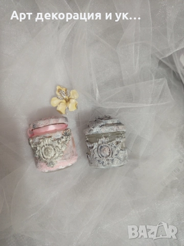 Декорирани  бурканчета за мед за подарък на Кръщене