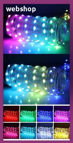 RGB Коледни Лампички 10 метра с дистанционно управление, снимка 1 - Декорация за дома - 43152350