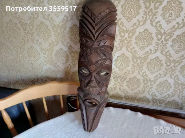 дървена африканска маска, снимка 2 - Декорация за дома - 49771496