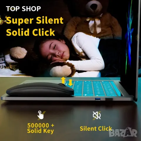 Безжична акумулаторна мишка, [Видимо ниво на батерията] 2.4G безшумна ултратънка преносима мишка, 4, снимка 5 - Клавиатури и мишки - 48901530