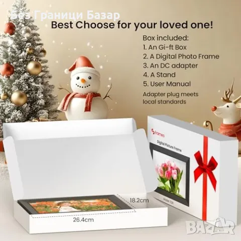 Нова 10.1" Frameo дигитална рамка, WiFi, 32GB, IPS дисплей, моментално споделяне, снимка 7 - Други стоки за дома - 48548883